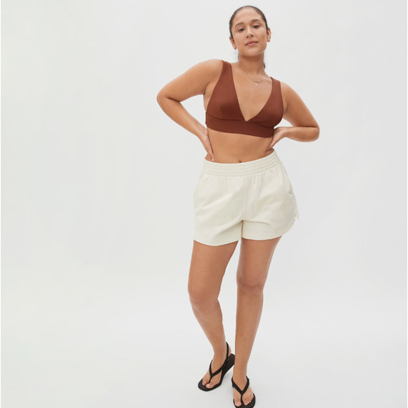 Everlane Womens The Triangle Bikini Top Small Swimwear Brown NWT - Picture 2 of 9
